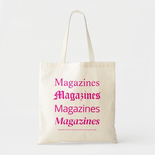 Pink Magazines Tote Bag, Trendy Fashion Tote Bag (Voorkant)