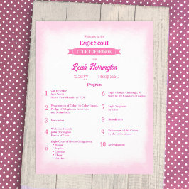 Pink & Magenta Eagle Ereraad van Eer Programma Flyer