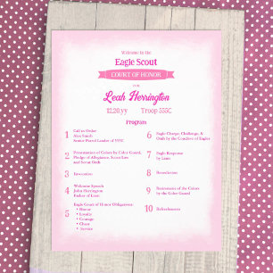 Pink & Magenta Eagle Ereraad van Eer Programma Flyer