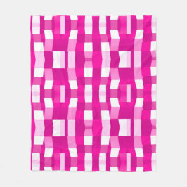 Pink Magenta Modern Geometric Block Art Fleece Deken