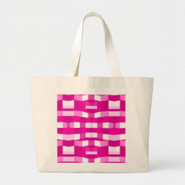 Pink Magenta Modern Geometric Block Art Grote Tote Bag