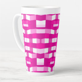 Pink Magenta Modern Geometric Block Art Latte Mok