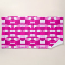 Pink Magenta Modern Geometric Block Art Strandlaken