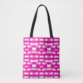 Pink Magenta Modern Geometric Block Art Tote Bag