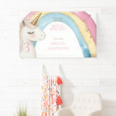 Pink Magical Day Unicorn Birthday Party Welcome Spandoek (Insitu)