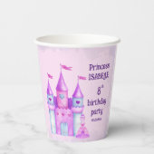 Pink Magical Fairytale Castle Princess Party Papieren Bekers (Achterkant)