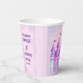 Pink Magical Fairytale Castle Princess Party Papieren Bekers (Rechts)