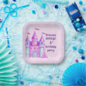 Pink Magical Fairytale Castle Princess Party Papieren Bordje (Feest)