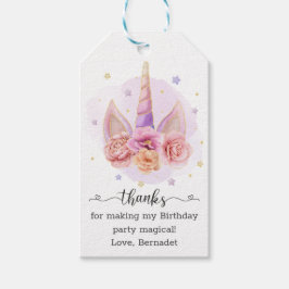 Pink Magical Unicorn Floral Horn Birthday Cadeaulabel