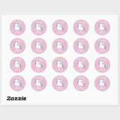 Pink Magical Unicorn Party Ronde Sticker (Vel)