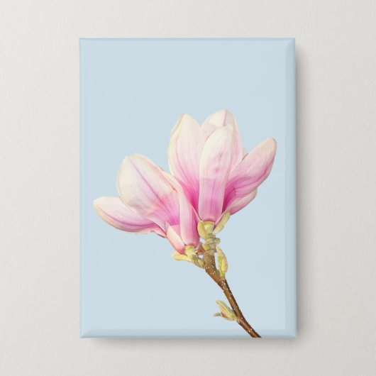 Pink Magnolia Badge Button (Voorkant)