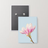 Pink Magnolia Badge Button (Voorkant / Achterkant)