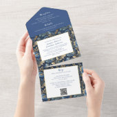 Pink Magnolia Blossom  All In One Uitnodiging (Afscheurbaar)