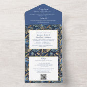 Pink Magnolia Blossom  All In One Uitnodiging (Binnen)