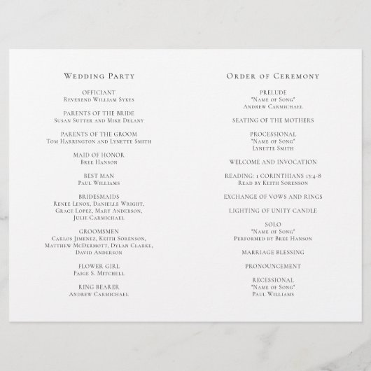 Pink Magnolia Floral Folded Wedding Programme (Achterkant)