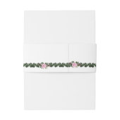 Pink Magnolia Greenery Floral Wedding Belly Band Uitnodigingen Wikkel (Achterkant Voorbeeld)