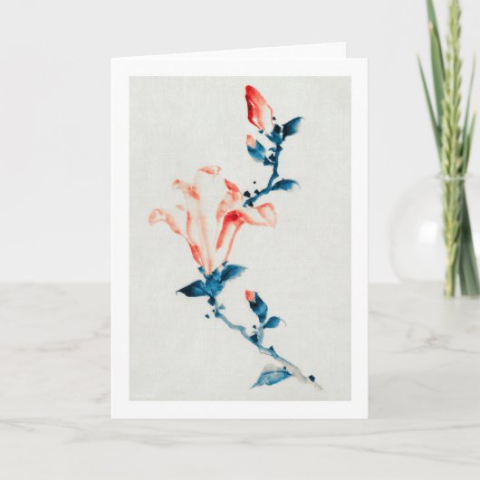 Pink Magnolia, Hokusai, Ukiyo-e Kaart (Voorkant)