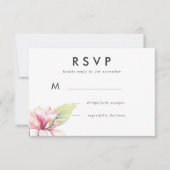 Pink Magnolia Waterverf Weddenschap RSVP Kaartje (Voorkant)