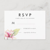 Pink Magnolia Waterverf Weddenschap RSVP Kaartje (Voorkant)