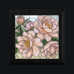 Pink Magnolias Glas in lood Illusion Cadeaudoosje<br><div class="desc">Elegant roos roze,  en witte magnolia's in een glas-in-lood effect. Fijn en vrolijk. Perfect voor het opslaan van sieraden en andere schatten,  of geven als een persoonlijk geschenk.</div>