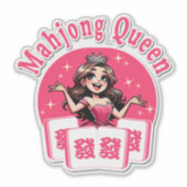 Pink Mahjong Queen Sticker (Voorkant)