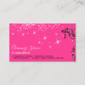 Pink Maid Cleaning Boss Sparkle Janitorial Visitekaartje (Voorkant)