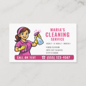 Pink Maid House Cleaning Service Visitekaartje (Voorkant)
