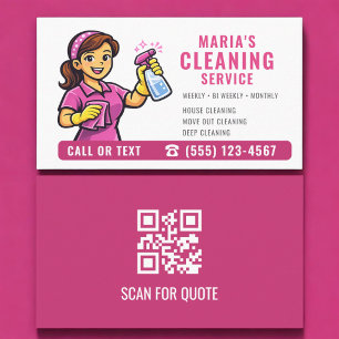 Pink Maid Huishoudelijke Service QR Code Visitekaartje