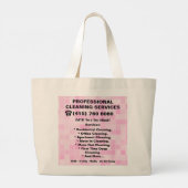Pink Maid Janitorial Cleaning Service Grote Tote Bag (Achterkant)
