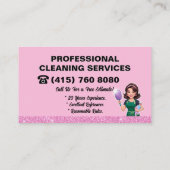Pink Maid Janitorial Cleaning Service Visitekaartje (Achterkant)