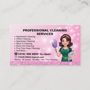 Pink Maid Janitorial Cleaning Service Visitekaartje