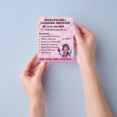 Pink Maid Janitorial Lady House Cleaning Service Flyer (Hand)