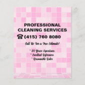 Pink Maid Janitorial Lady House Cleaning Service Flyer (Achterkant)