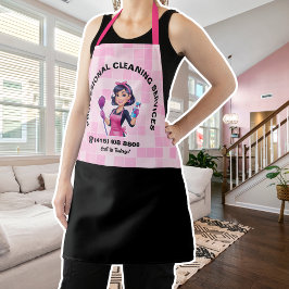 Pink Maid Janitorial Lady House Cleaning Service Schort