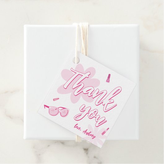 Pink Malibu Kom op Besties Verjaardag Dank u Bedankjes Labels (In situ)