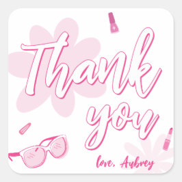 Pink Malibu Kom op Besties Verjaardag Dank u Vierkante Sticker
