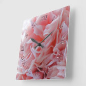 Pink Mallow Vierkante Klok (Hoek)