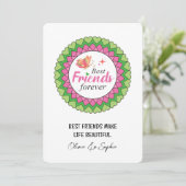 Pink Mandala Beste Vriend Gepersonaliseerd Feestdagenkaart (Staand voorkant)