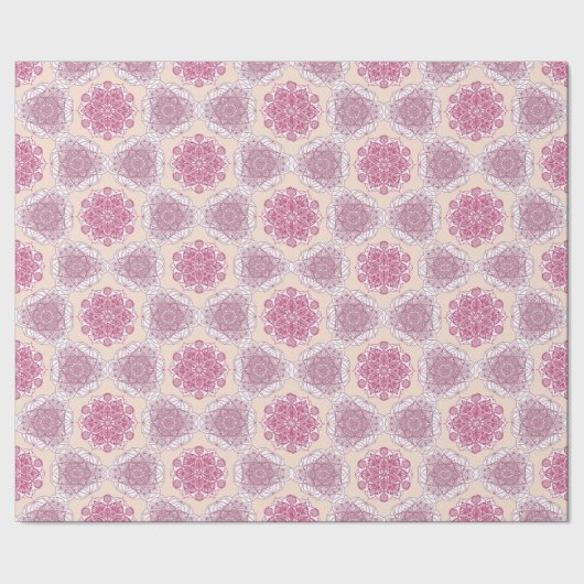 Pink Mandala Floral Cadeaupapier (Zoom)