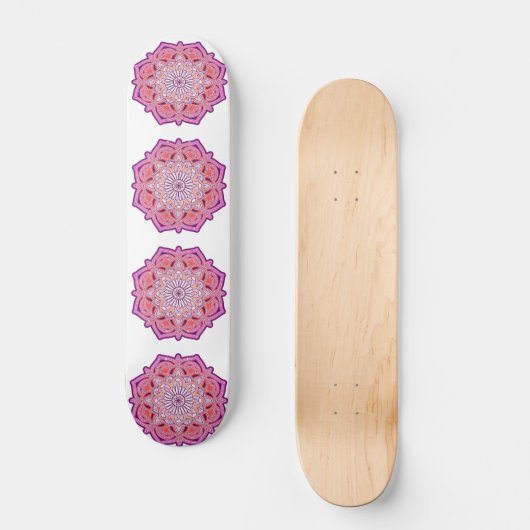 pink mandala persoonlijk skateboard (Voorkant)