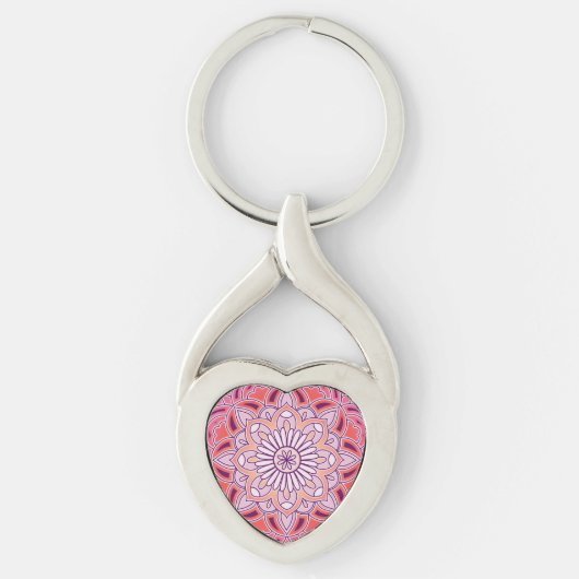 pink mandala sleutelhanger (Voorkant)