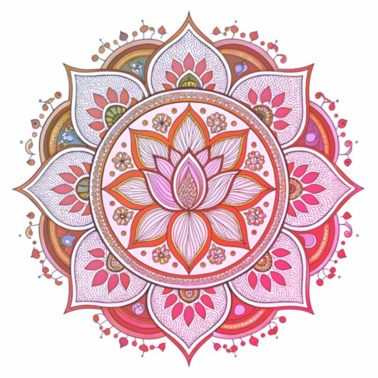 Pink mandala vinyl sticker (Voorkant)