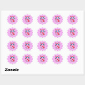 Pink Maneki Neko Lucky Beckoning Cat Ronde Sticker (Vel)