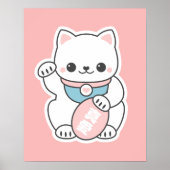 Pink Maneki Neko Poster (Voorkant)