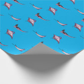 Pink Manta Rays Cadeaupapier (Hoek)
