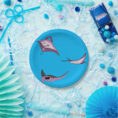 Pink Manta Rays Papieren Bordje (Feest)