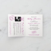 Pink Map Adventure Baby shower Passport vouwgemaak (Binnen)