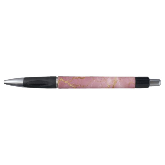 Pink Marble Background With Gold Veins Pen (Voorkant)