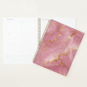 Pink Marble Background With Gold Veins Planner (Display)