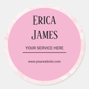 Pink Marble Beauty Salon Ronde Sticker